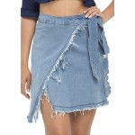 Wrapped and Ripped Denim Skirt!
